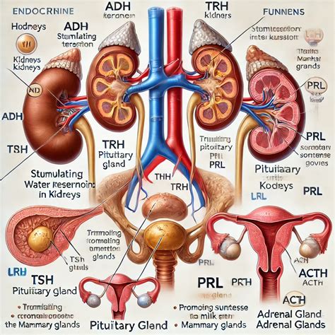 match the hormone abbreviations with their function