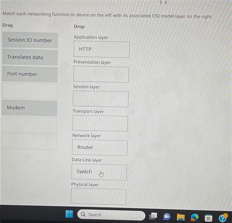Match The Network Component To Its Function