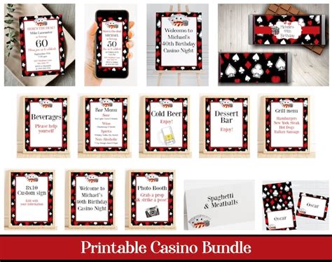 Matchbox Printable Casino Theme