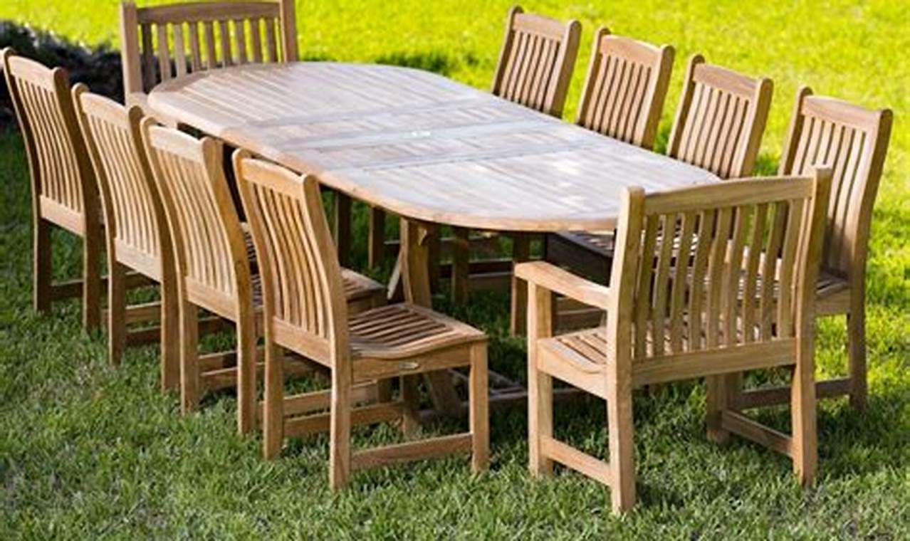 matching outdoor living and dining room teak furniture estate sets
