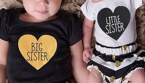 2017 Fashion Newborn Baby Kids Sisters Letters Heart Matching Clothing