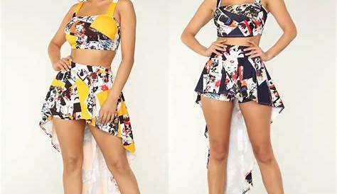 Sexy Matching TWO PIECE SET Outfit For Women Tube Top Strapless 2 Two