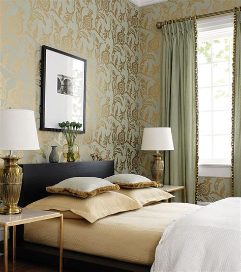 Matching Wallpaper And Curtains Bedroom