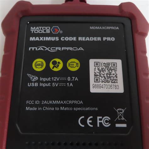 Matco Tools MDMAXCRPROA Maximus Code Reader Pro OBDII Diagnostic Tool