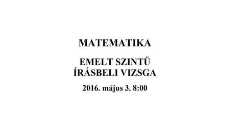 matek érettségi 2016 május