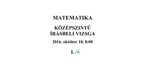 matek érettségi 2016 október