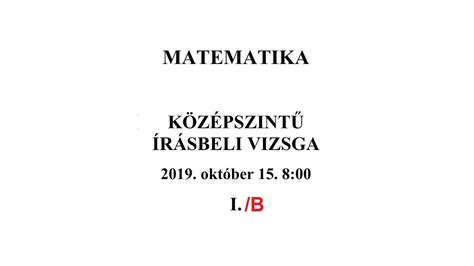 matek érettségi 2019 október