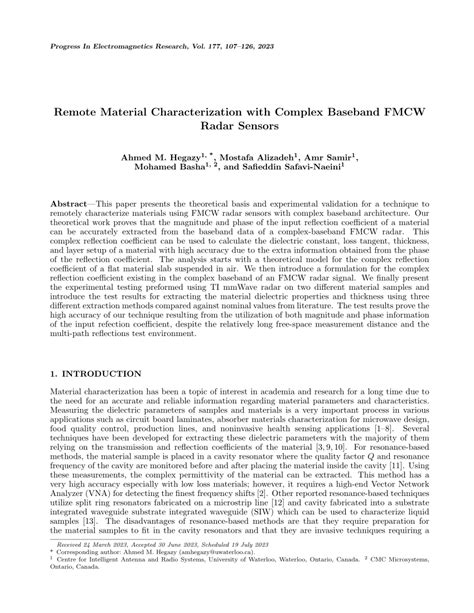 Material Characterization Sensors