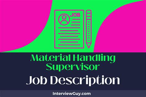 Material Handling Supervisor Job Description