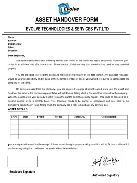 FREE 5+ Handover Note Templates in PDF MS Word Excel