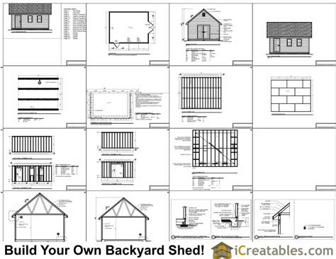 material list for 16x20 shed