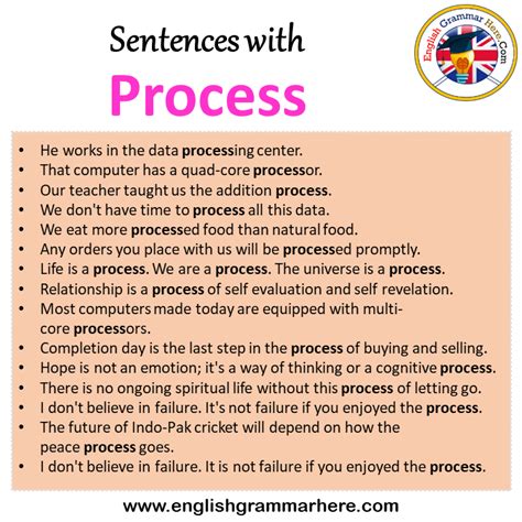 material process example sentence