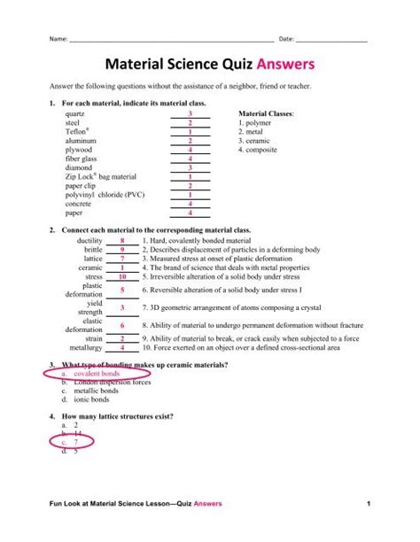 Material Science And Engineering Questions And Answers Pdf