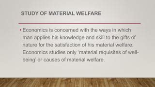 Material Welfare Definition