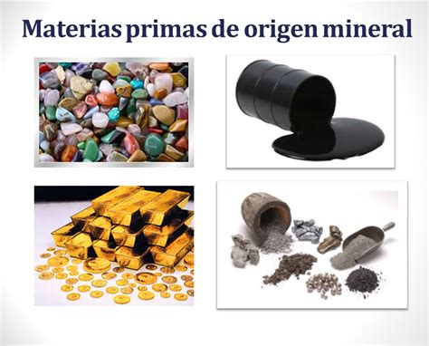 materias primas y sus tipos
