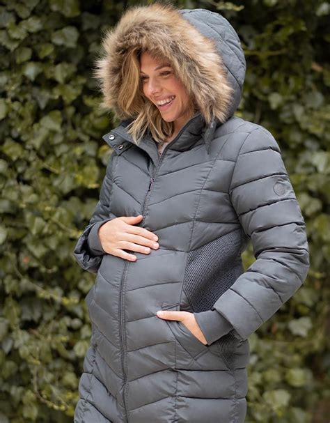 BUMP IT UP MATERNITY Burnt Orange Zip Up Puffer Coat Sizes 1632