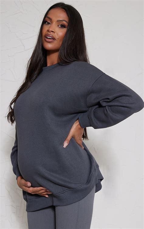 Women's Fleece Maternity Nursing Sweatshirt Hoodie Kangaroo Pocket at