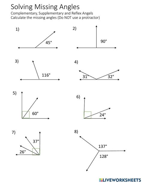 Math 2 Solving Missing Angles Worksheet