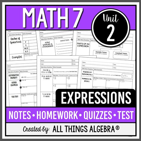 Math 7 Unit 2 Study Guide Worksheet