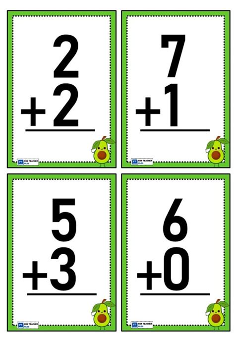 Math Addition Flash Cards Pdf