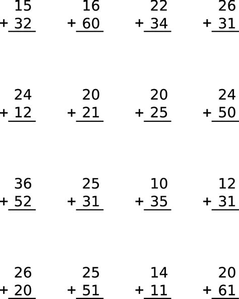 Math Addition Review Worksheets