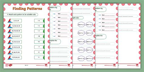Math Aids Finding Patterns Worksheet