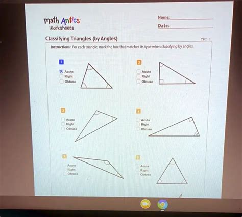 Math Antics Classifying Triangles Worksheet