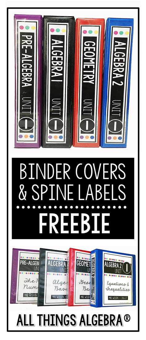 Math Binder Labels Printable
