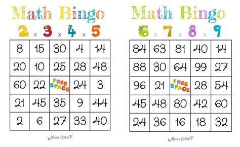 Math Bingo Board Game