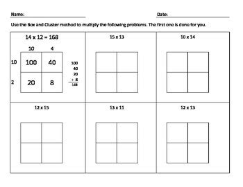 Math Cluster Problems Multiplication Worksheet
