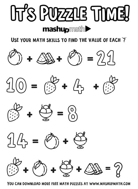 Math Coloring Puzzle Worksheets