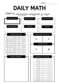 Math Daily Number Worksheet