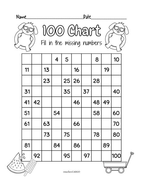 Math Detective 100 Chart Worksheet