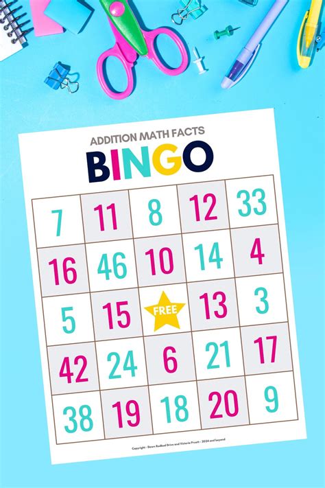 Math Fact Bingo Printable
