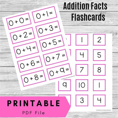 Math Fact Flashcards Printable Front And Back