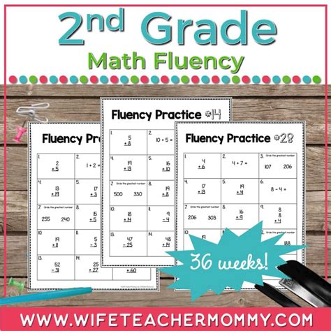 Math Fact Fluency Worksheet For 2Nd Grade