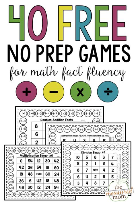 Math Fact Games Math Fact Fluency Games Printable