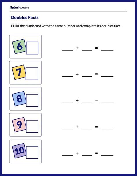 Math Facts Doubles Worksheets
