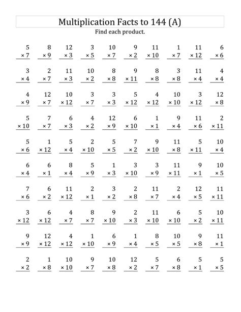 Math Facts Free Printable