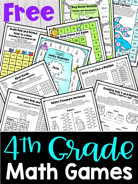 Math Games Printable 4Th