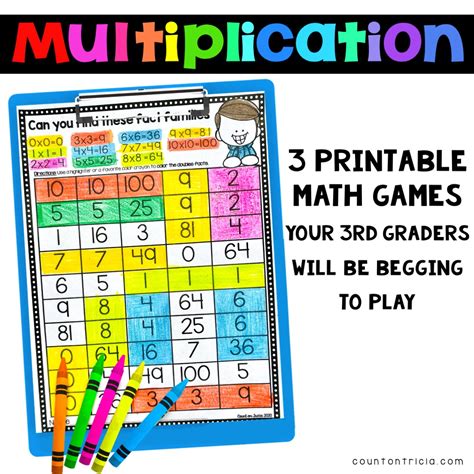 Math Games Printable For 3Rd Grade