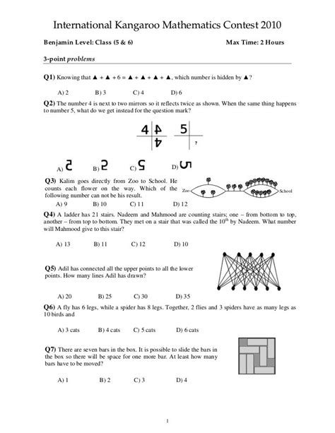 Math Kangaroo Old Papers