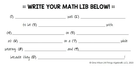 Math Lib Worksheet Answers