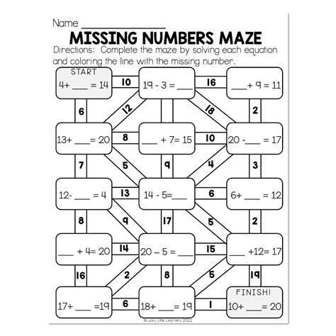 Math Maze 2Nd Grade Printable