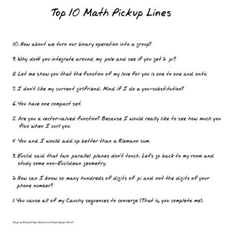 Math Nerd Pick Up Line Worksheet