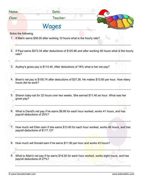 Math Of Personal Finance Worksheets