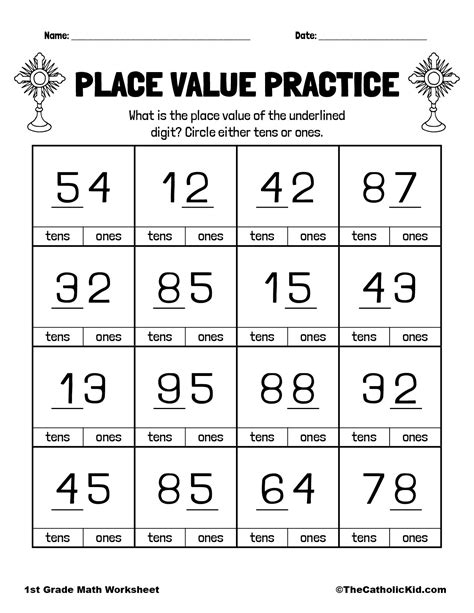 Math Place Value Worksheet 1St Grade