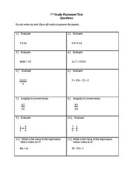 math placement test study guide pdf