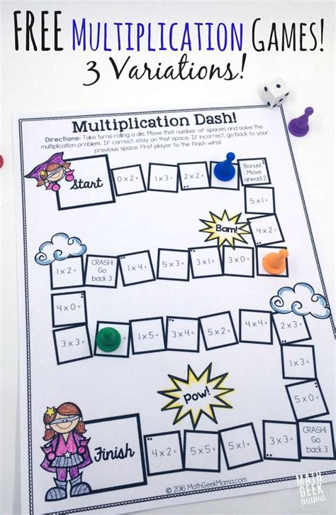 Math Printable Games For 3Rd Grade