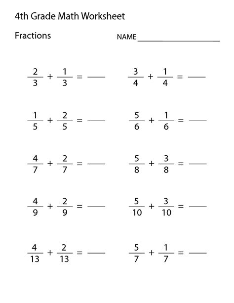 Math Printables 4Th Grade